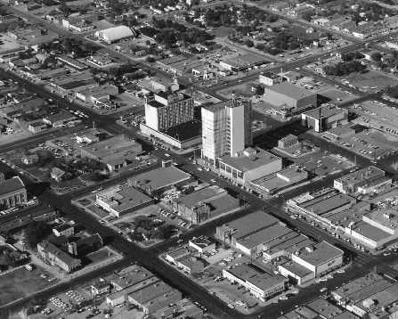 aerial view of down 
town Odessa in 1955