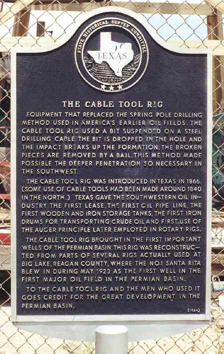 Cable Tool Rig Marker