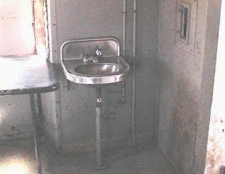 Photo of washbasin in the caboose