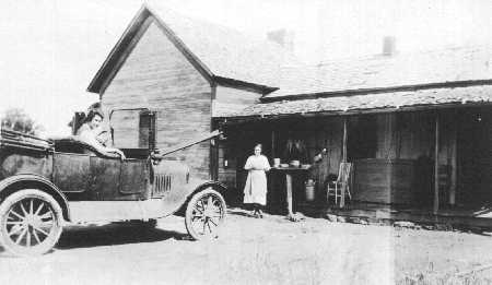 May Yoho and Opal Pollard at ranch house