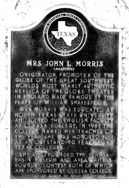 Historical Marker at Globe Theater