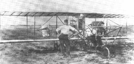 Pliska 1911 by his aeroplane in Midland Texas