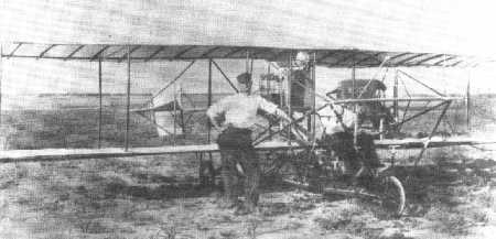 Pliska 1911 by his aeroplane in Midland Texas